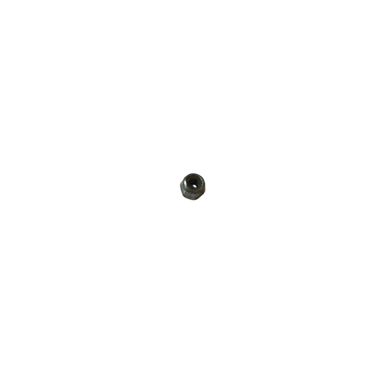 Small metal bolt on a white background