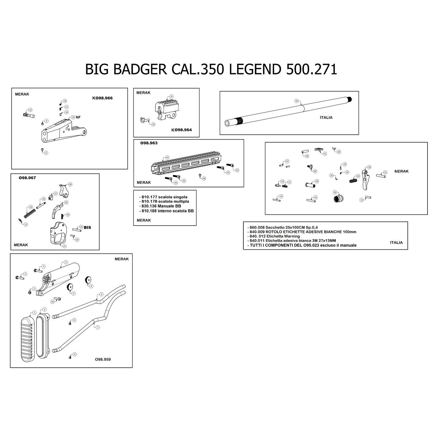 Big Badger .350 Exploded Diagram