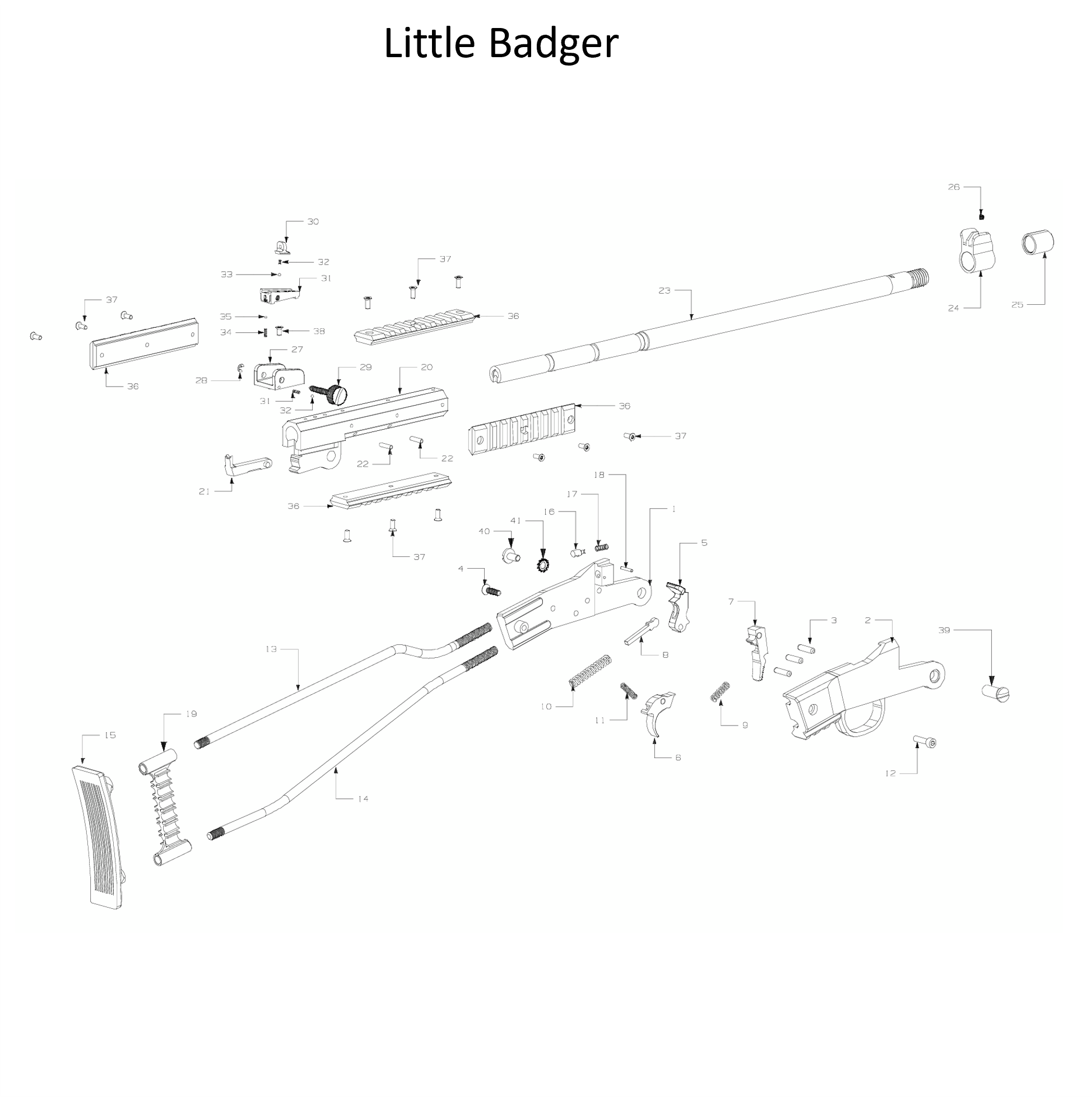 Little Badger Exploded Diagram – Chiappa Firearms UK