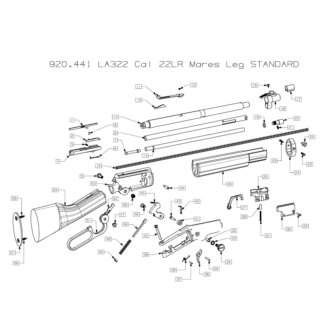 LA322 Exploded Diagram – Chiappa Firearms UK
